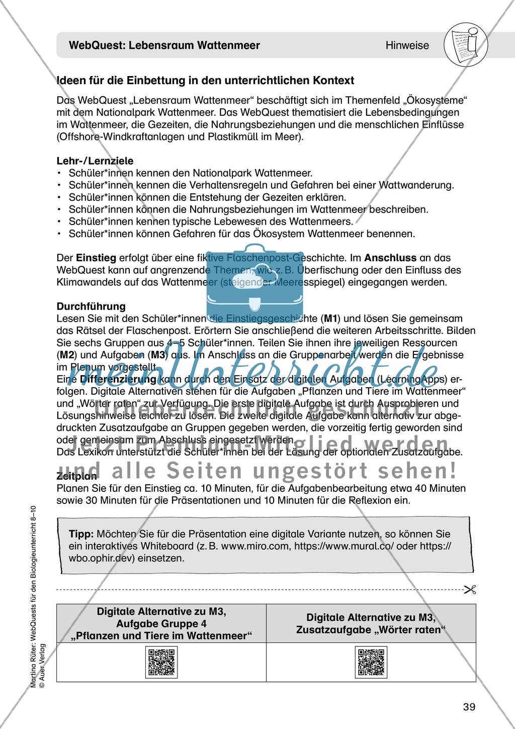 WebQuest: Lebensraum Wattenmeer Preview 2