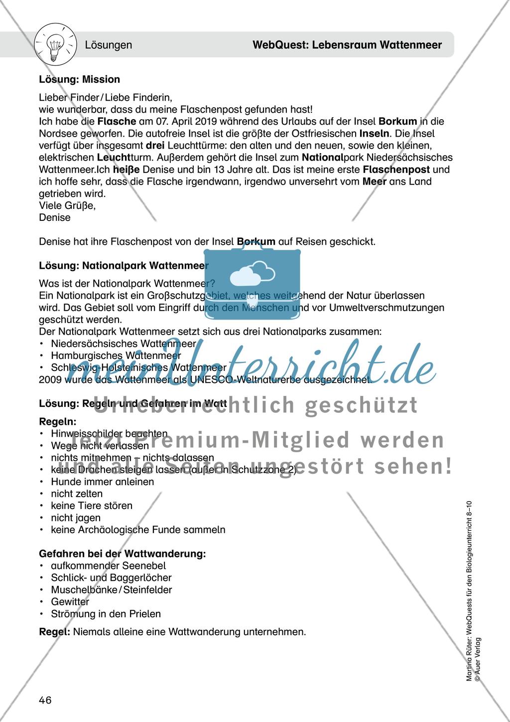 WebQuest: Lebensraum Wattenmeer Preview 9