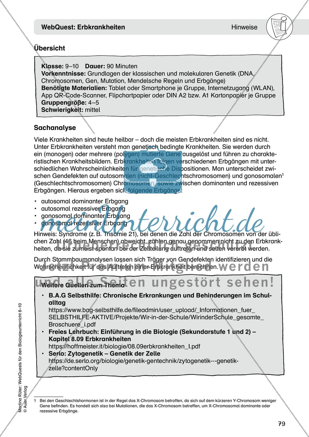 WebQuest: Erbkrankheiten Preview 1