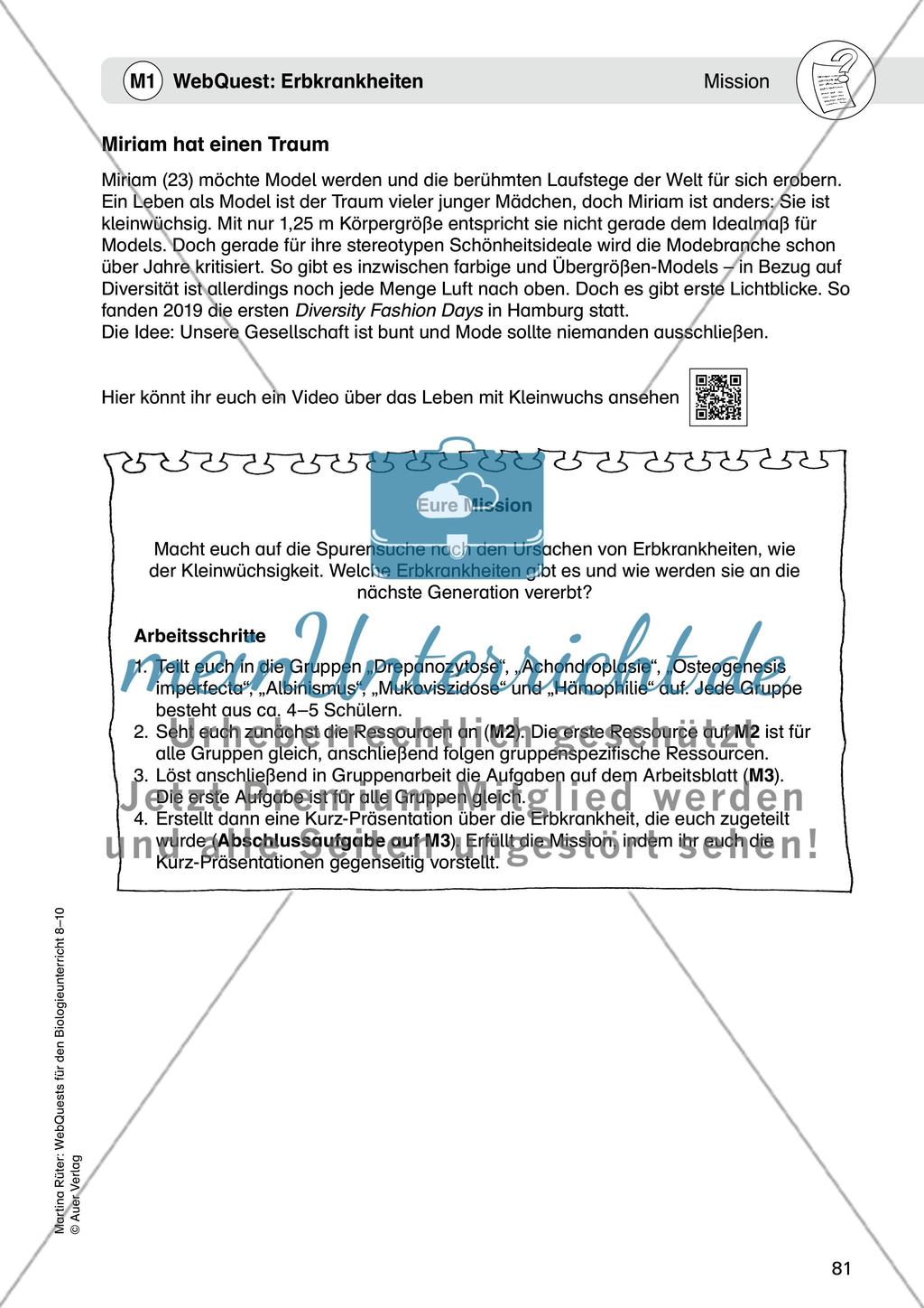 WebQuest: Erbkrankheiten Preview 3