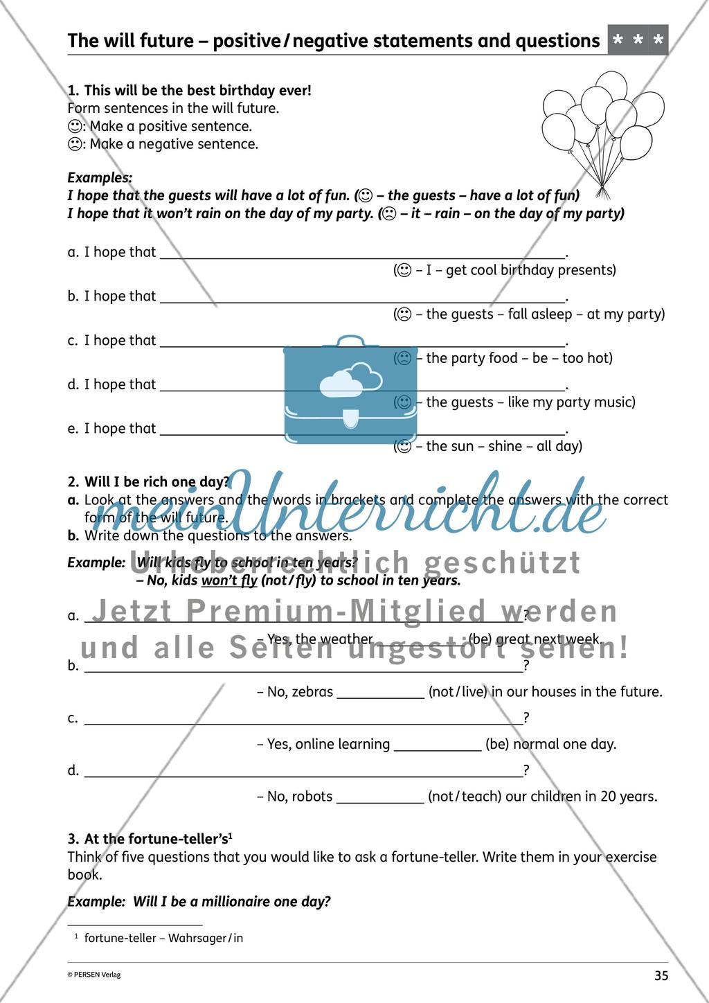 Grammatiktraining Englisch für die 6. Klasse - Teil 4 Preview 3