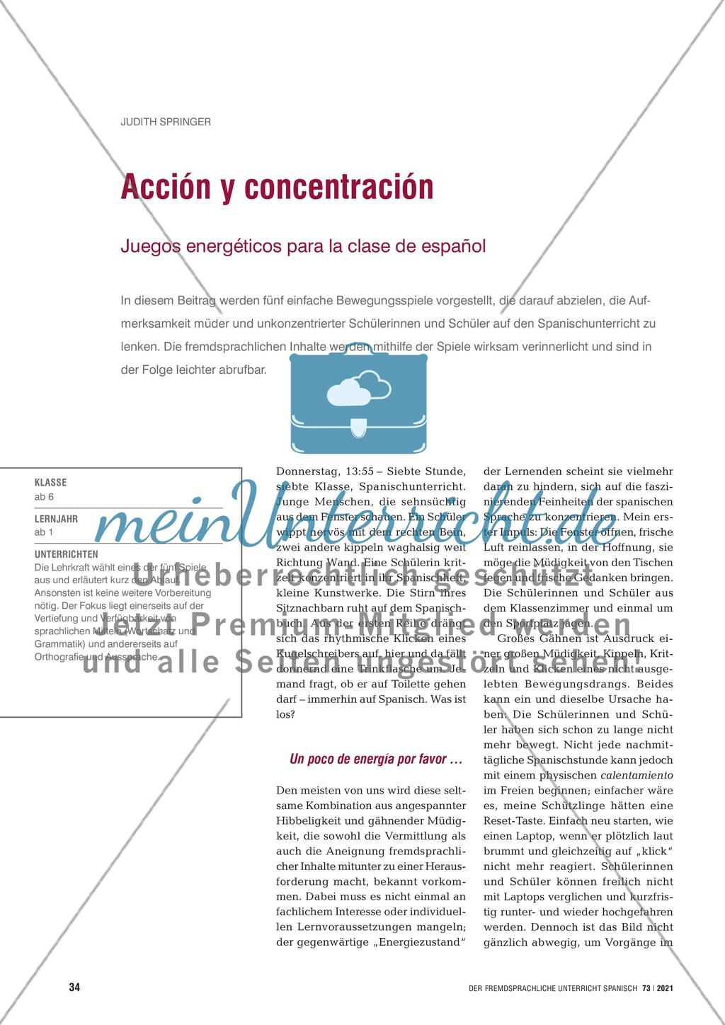 Acción y concentración Preview 1