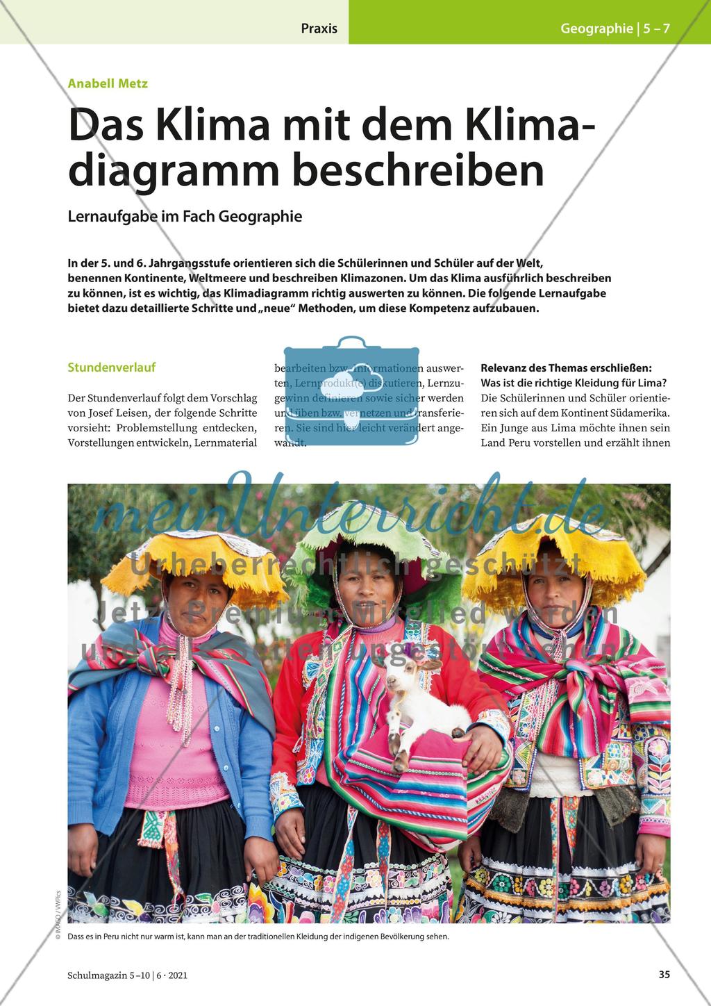 Das Klima mit dem Klimadiagramm beschreiben Preview 1