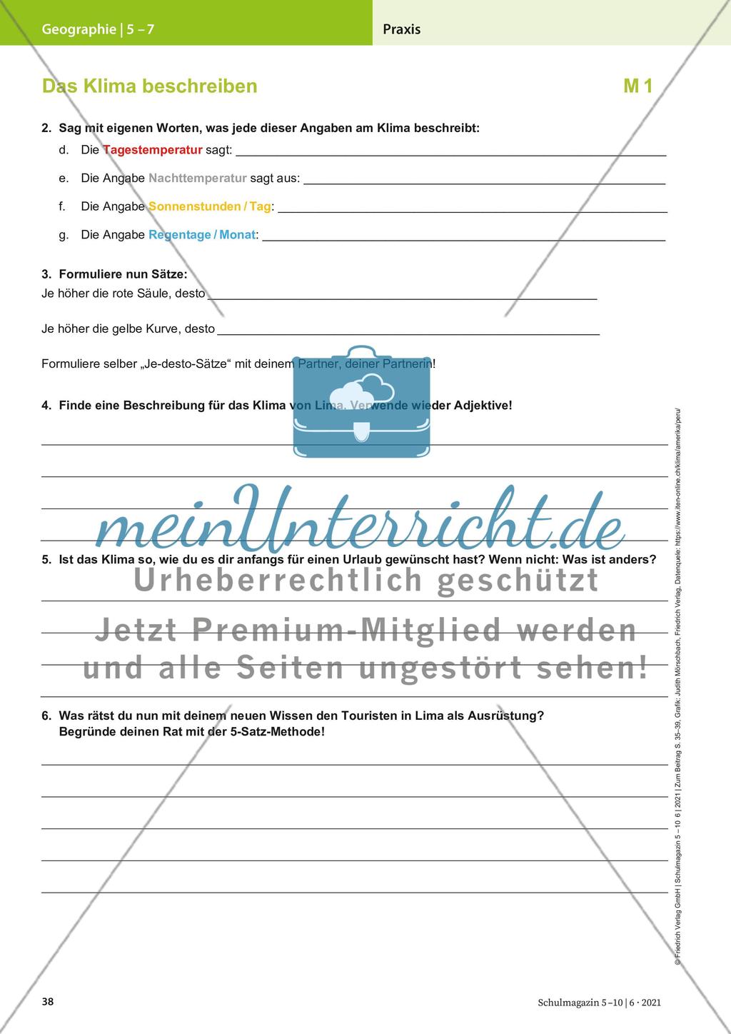 Das Klima mit dem Klimadiagramm beschreiben Preview 4