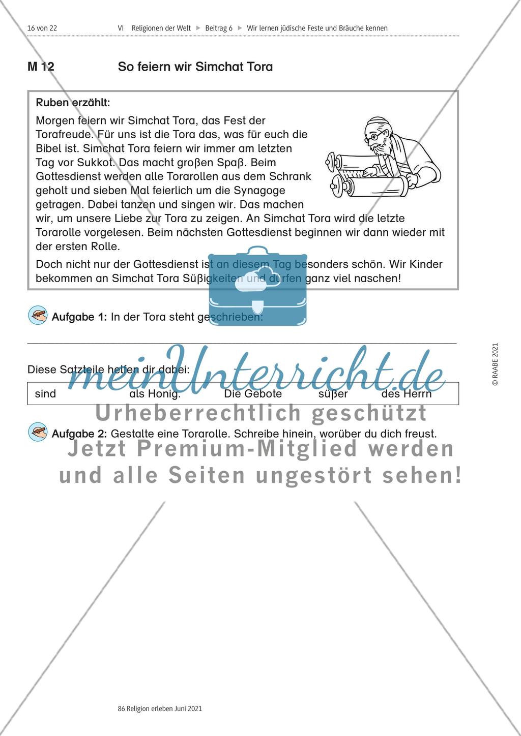 Wir lernen jüdische Feste und Bräuche kennen Preview 16