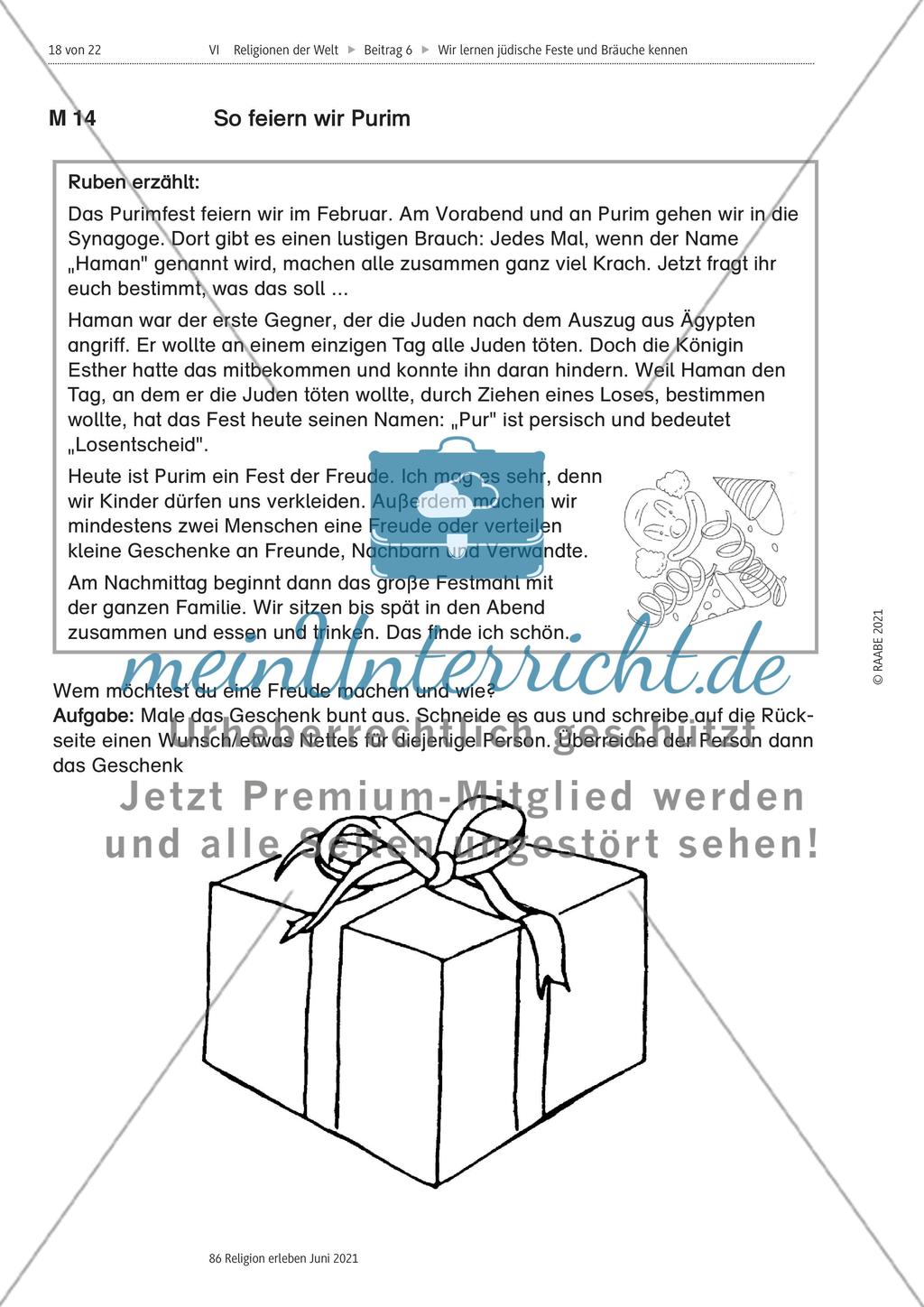 Wir lernen jüdische Feste und Bräuche kennen Preview 18