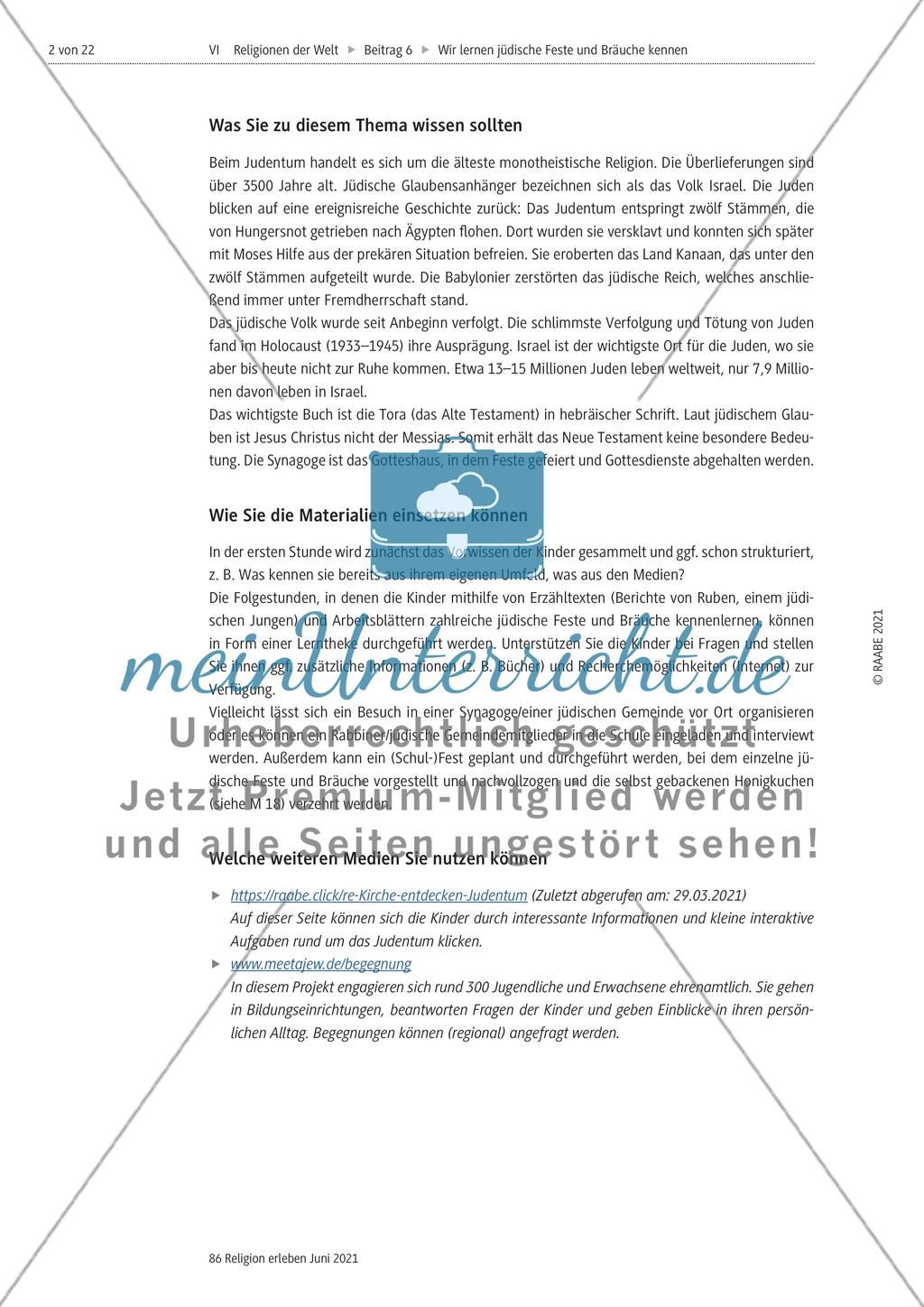 Wir lernen jüdische Feste und Bräuche kennen Preview 2