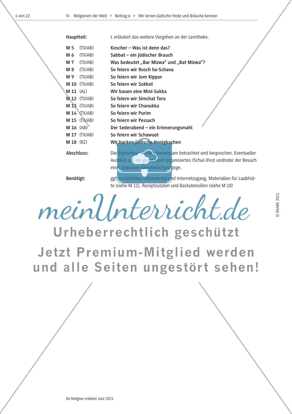 Wir lernen jüdische Feste und Bräuche kennen Preview 4