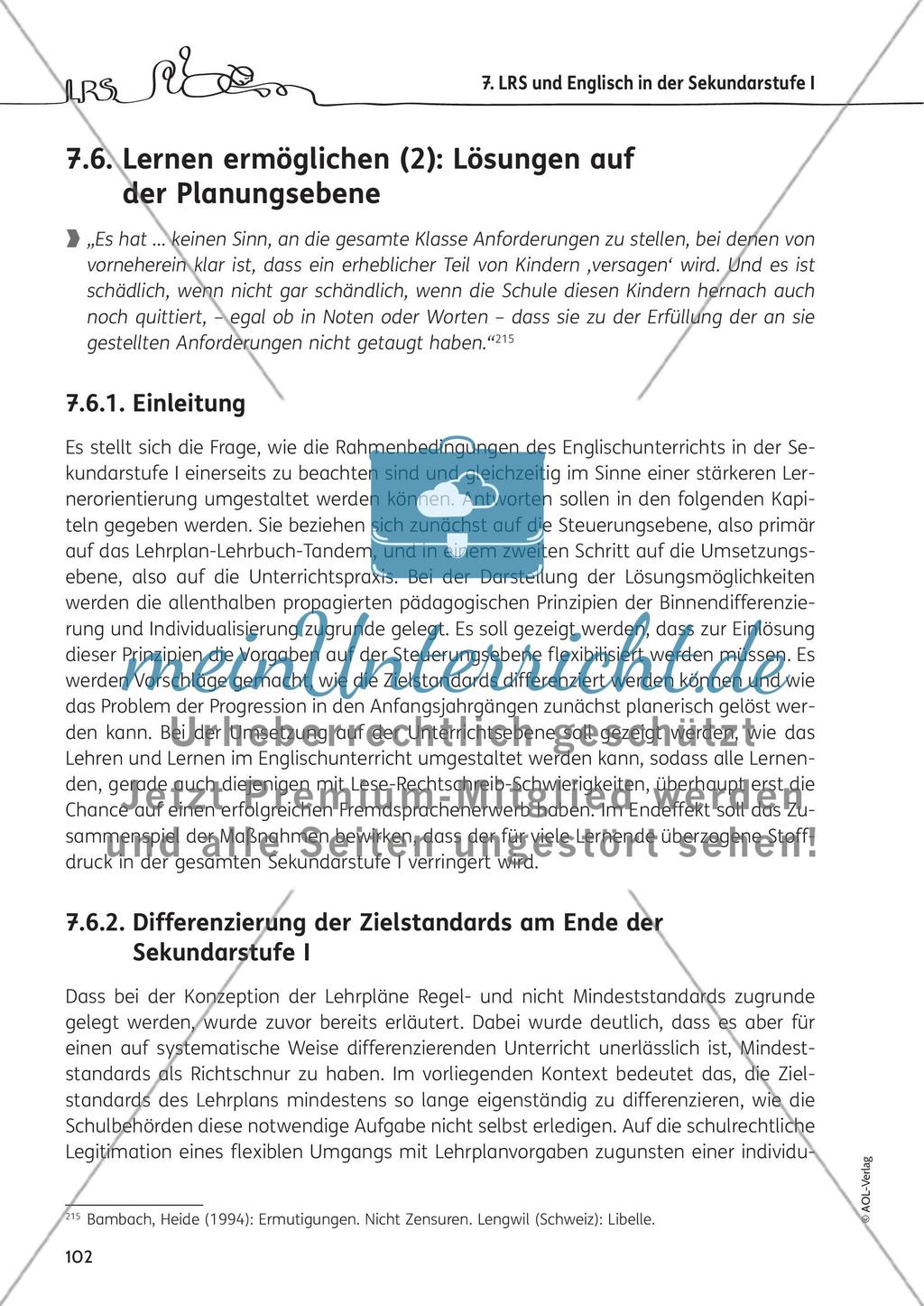 LRS und Englisch in der Sekundarstufe I - Teil 2 Preview 1