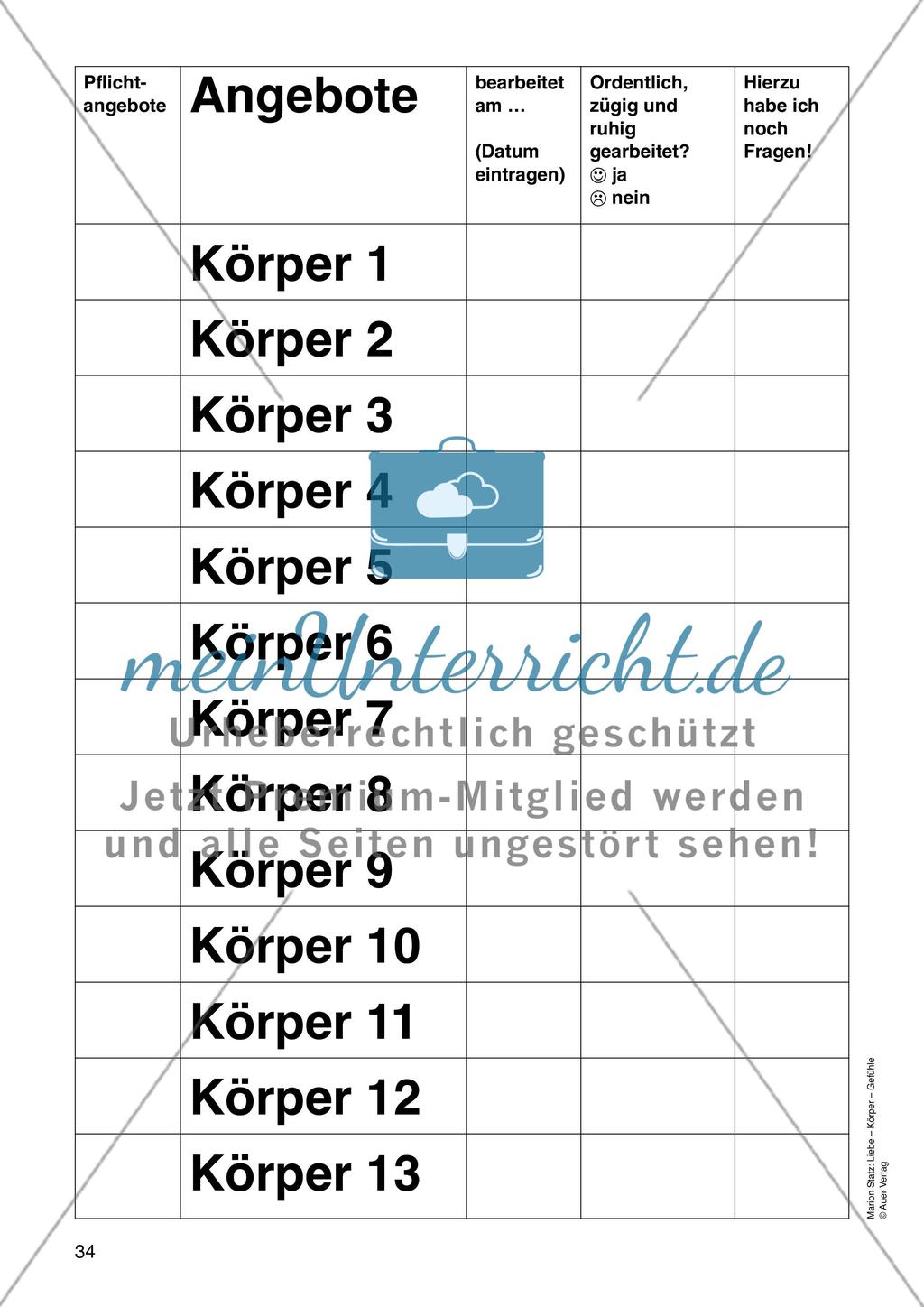Werkstattmaterialien Körper - Teil 1 Preview 2