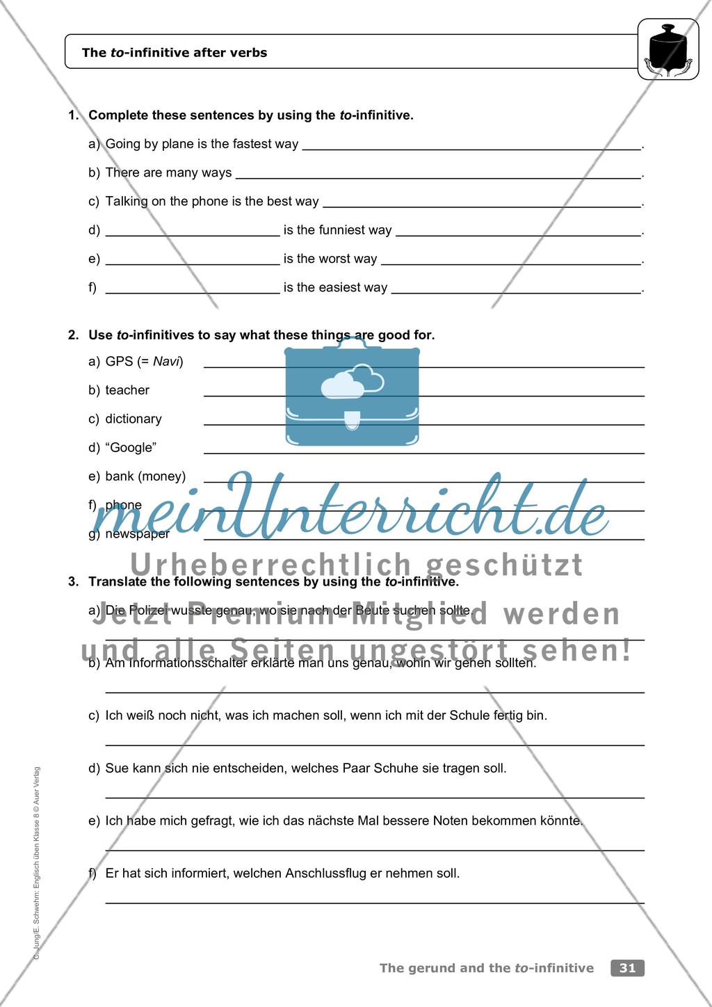 The gerund and the to-infinitive Preview 12