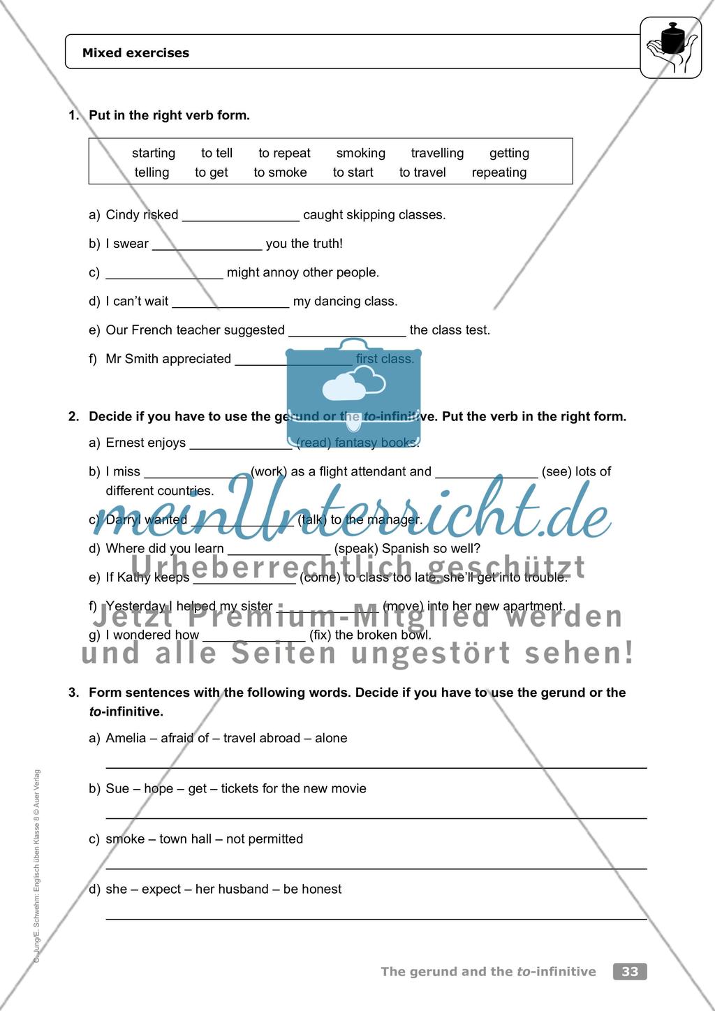 The gerund and the to-infinitive Preview 14