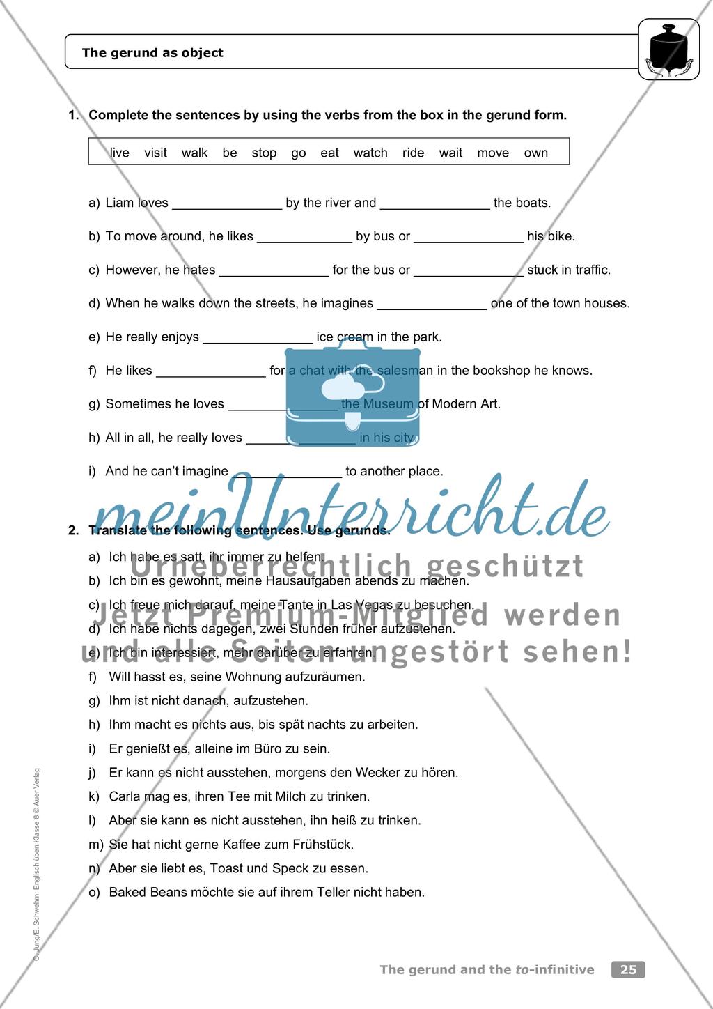 The gerund and the to-infinitive Preview 6