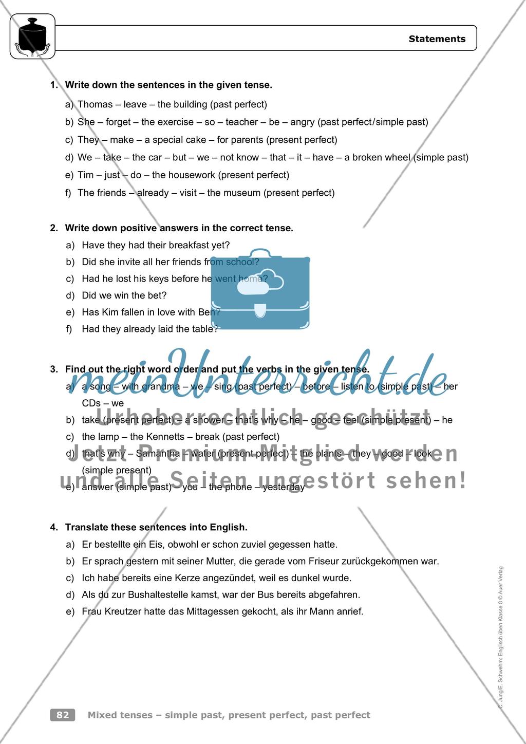 Mixed tenses – simple past, present perfect, past perfect Preview 3
