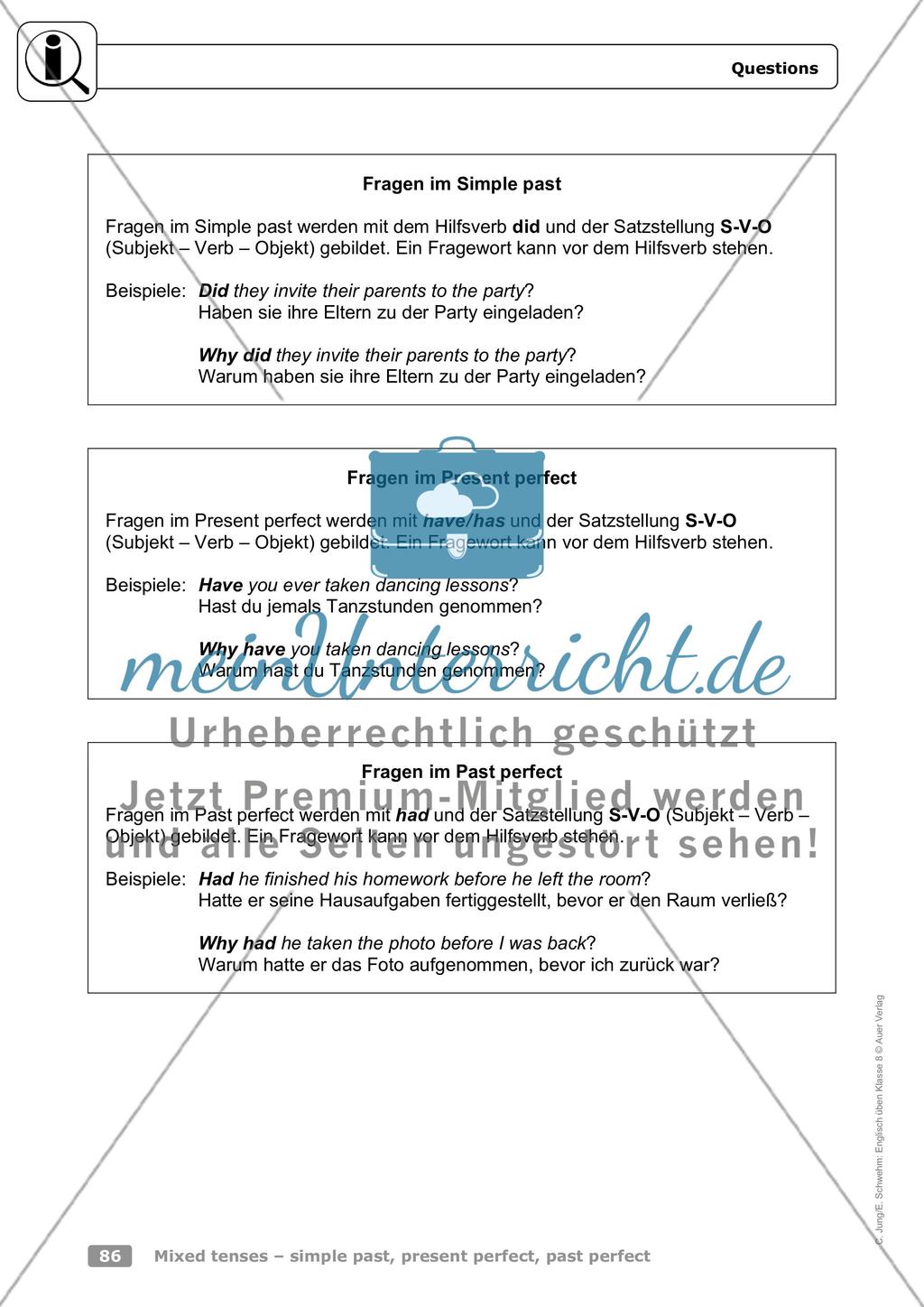 Mixed tenses – simple past, present perfect, past perfect Preview 7