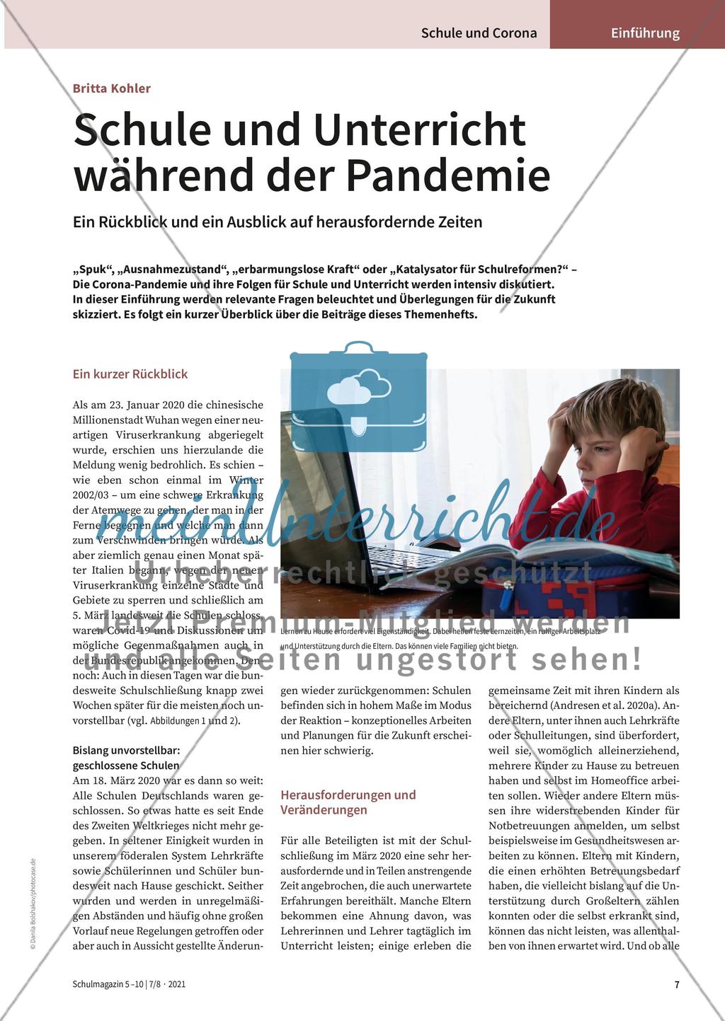 Schule und Unterricht während der Pandemie Preview 1