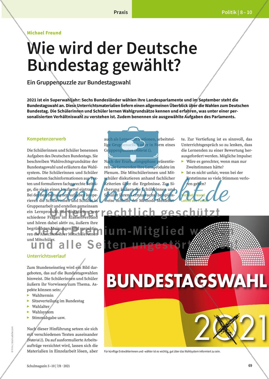 Wie wird der Deutsche Bundestag gewählt? - meinUnterricht