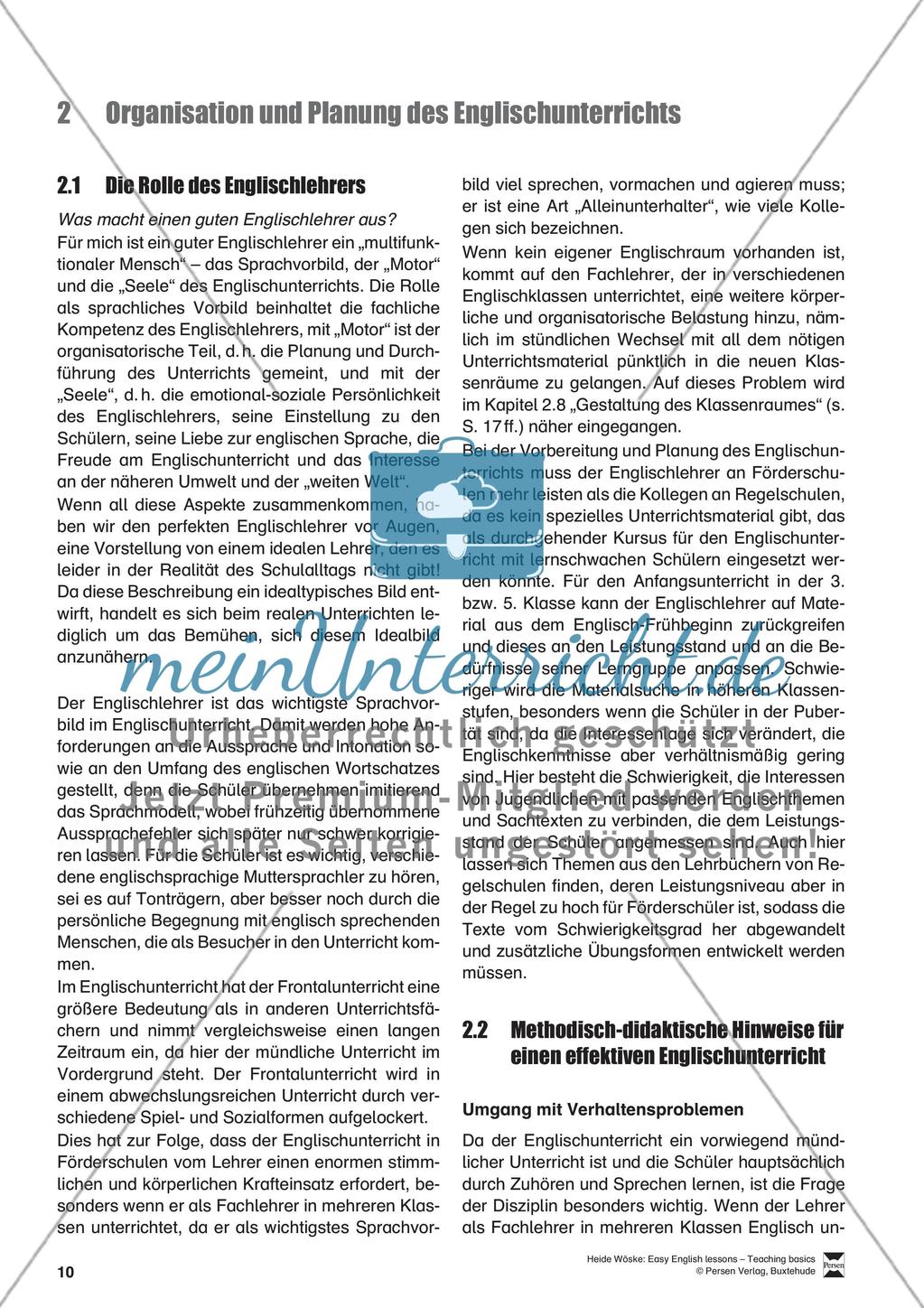 Organisation und Planung des Englischunterrichts Preview 1