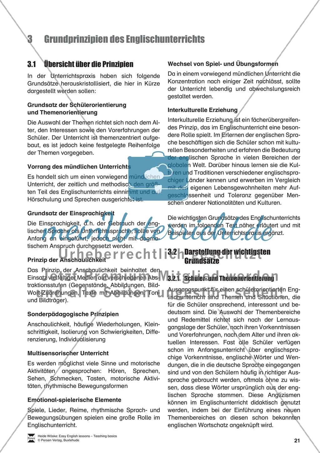 Grundprinzipien des Englischunterrichts Preview 1
