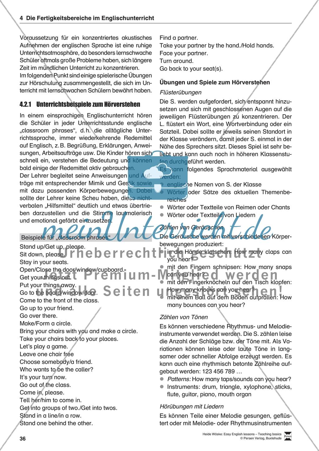Die Fertigkeitsbereiche im Englischunterricht Preview 2