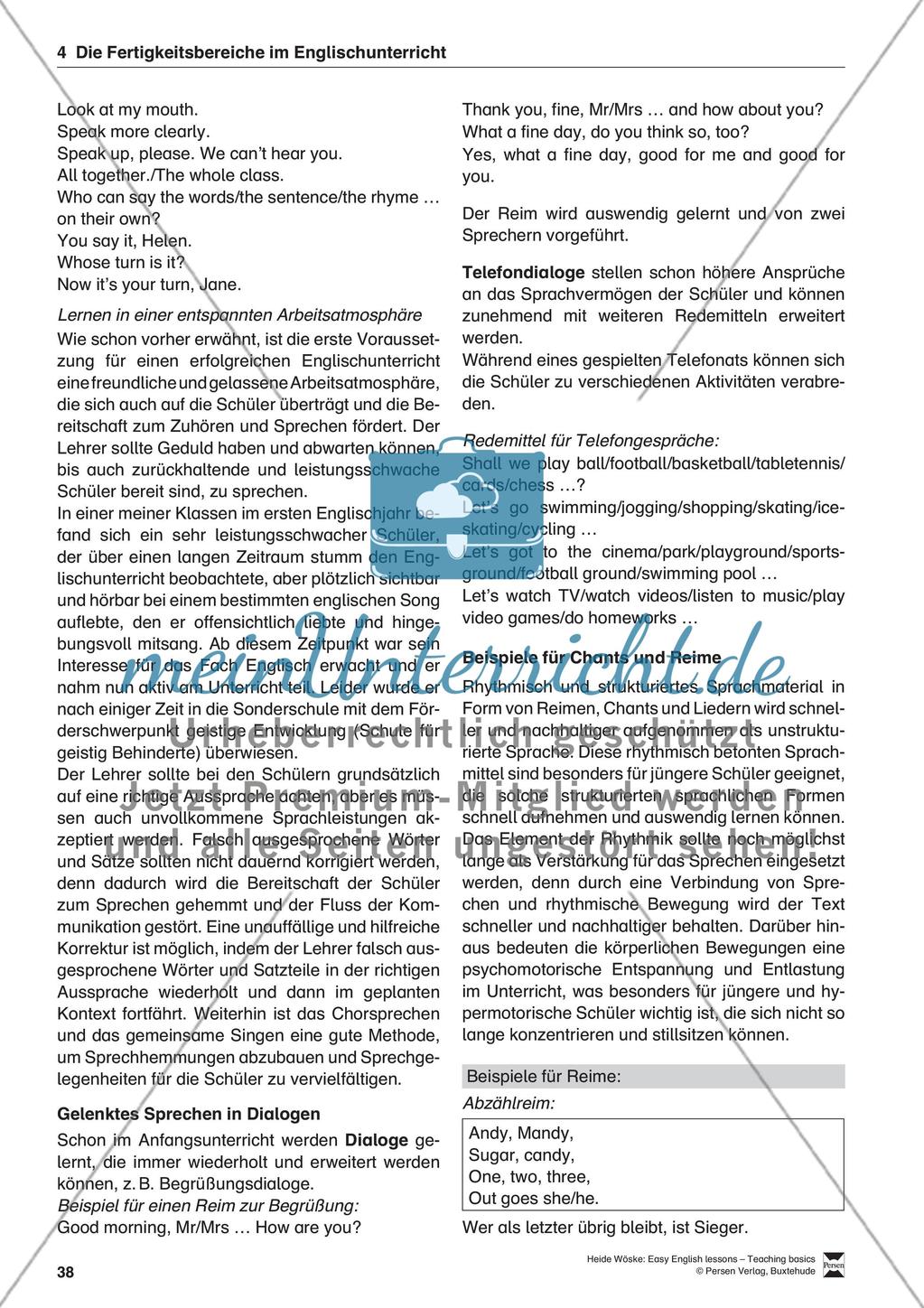 Die Fertigkeitsbereiche im Englischunterricht Preview 4