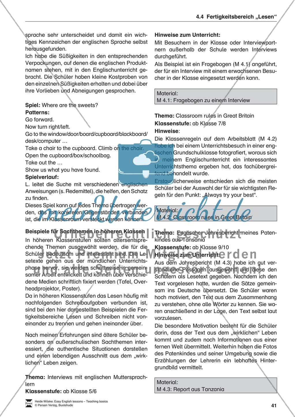 Die Fertigkeitsbereiche im Englischunterricht Preview 7