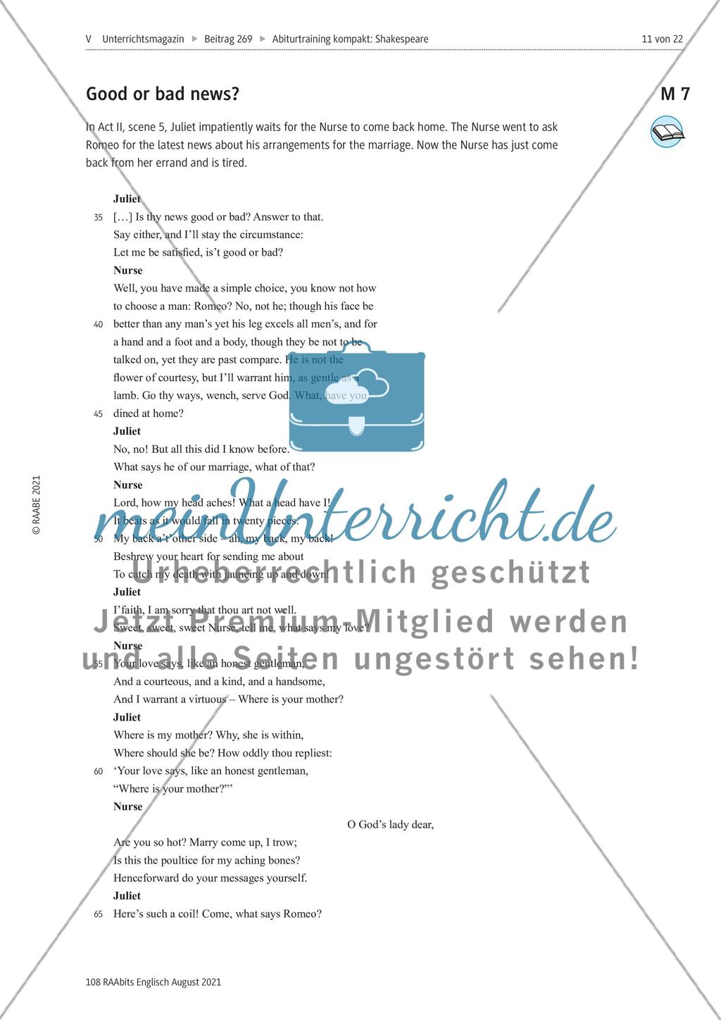 Abiturtraining kompakt: Shakespeare - curse or blessing for young audiences? Preview 11