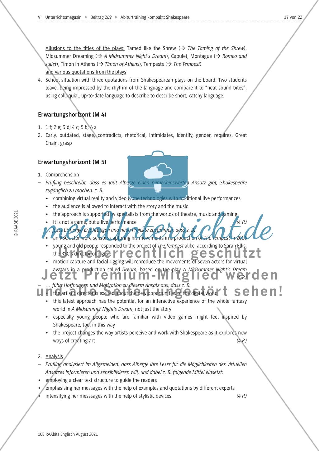 Abiturtraining kompakt: Shakespeare - curse or blessing for young audiences? Preview 17