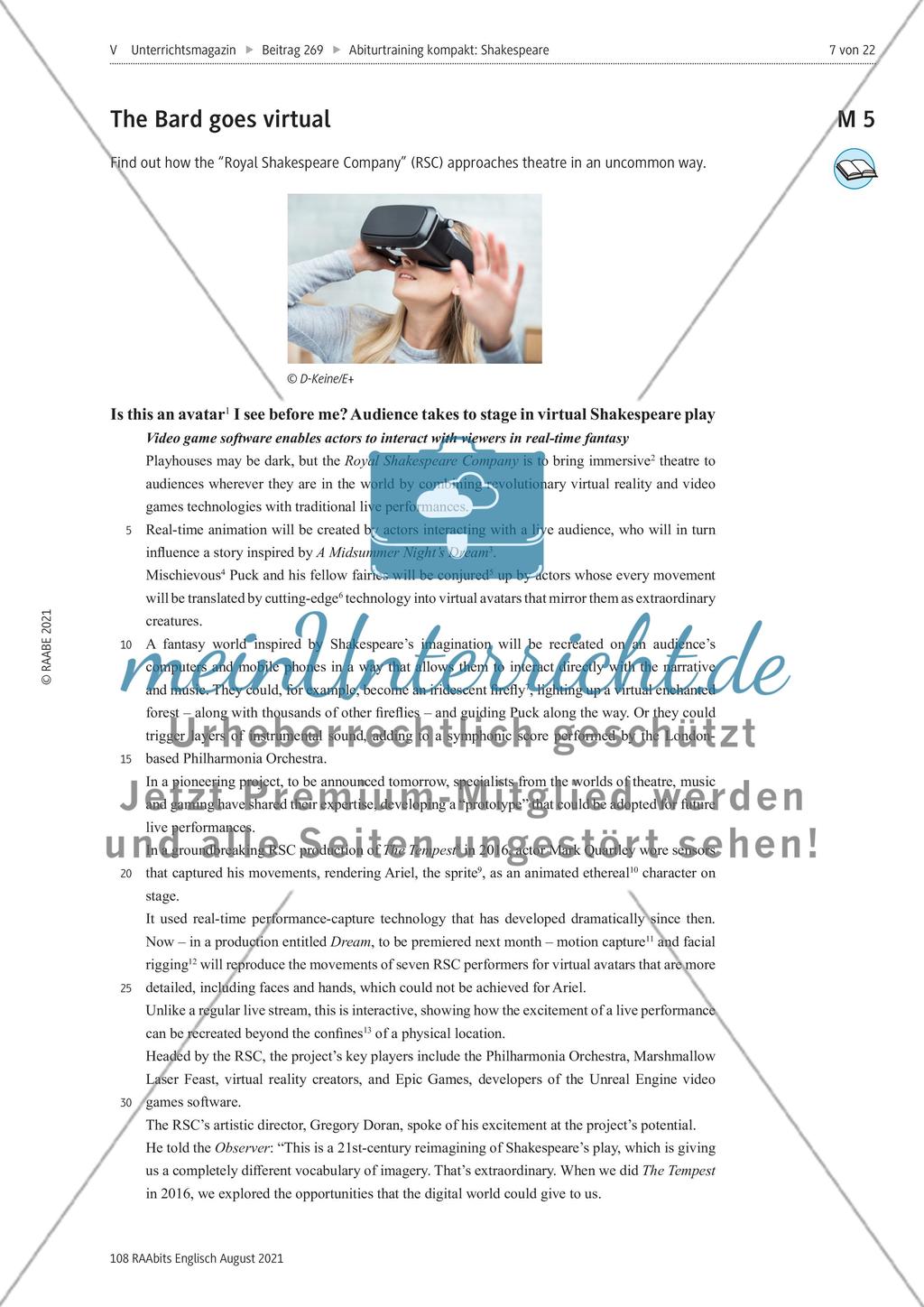 Abiturtraining kompakt: Shakespeare - curse or blessing for young audiences? Preview 7