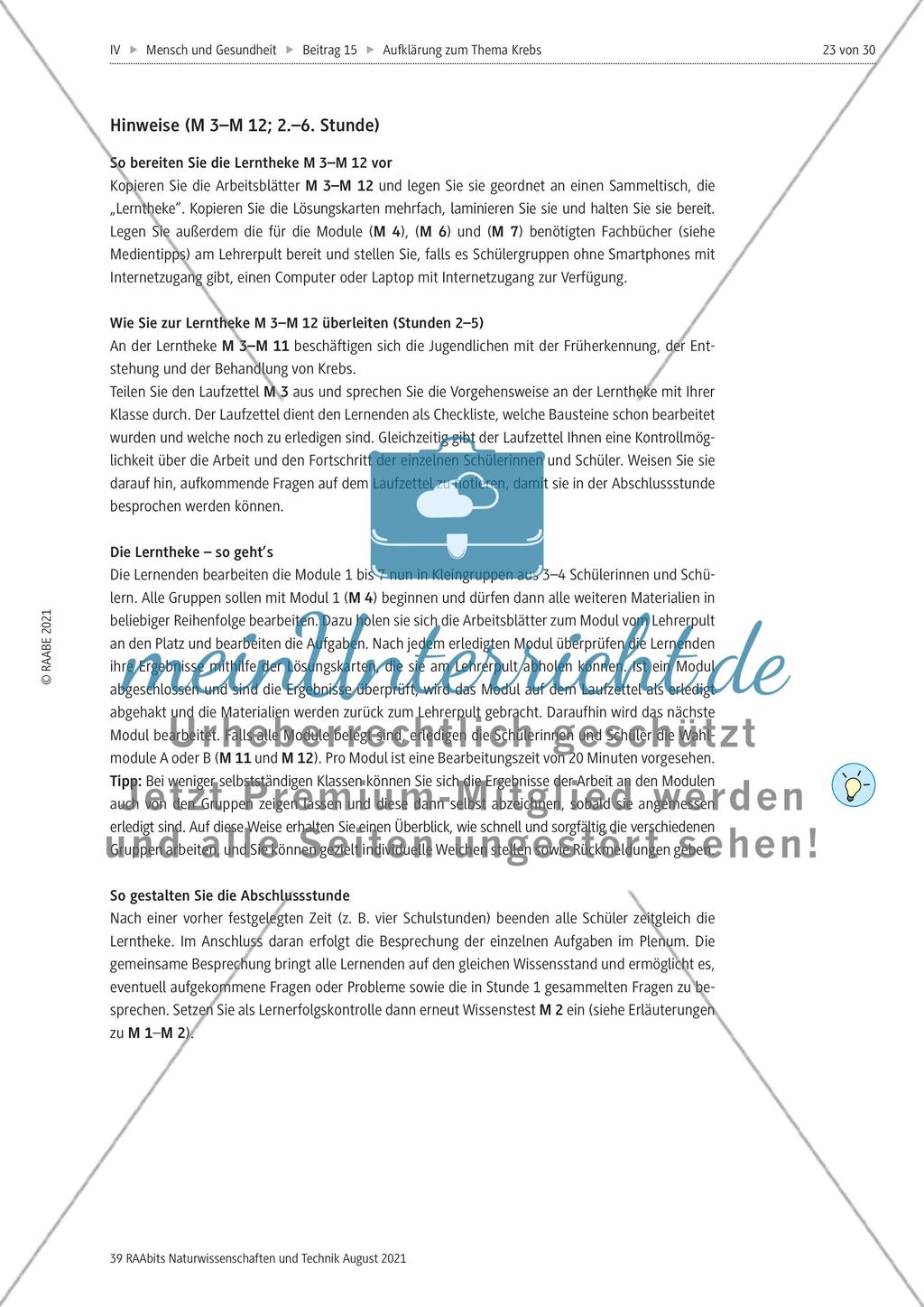 Alles zum Thema Krebs - Stationenlernen Preview 11