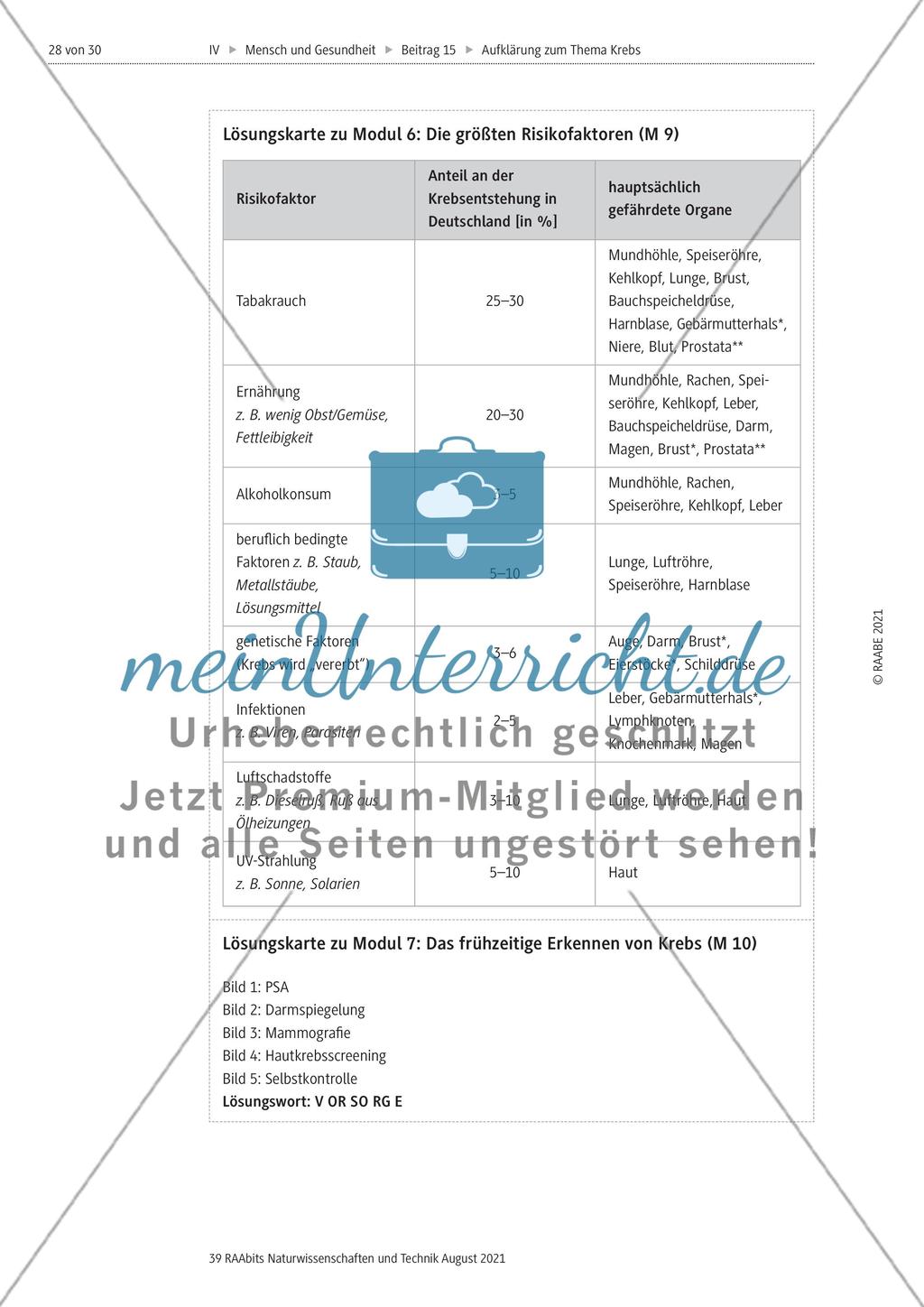Alles zum Thema Krebs - Stationenlernen Preview 16