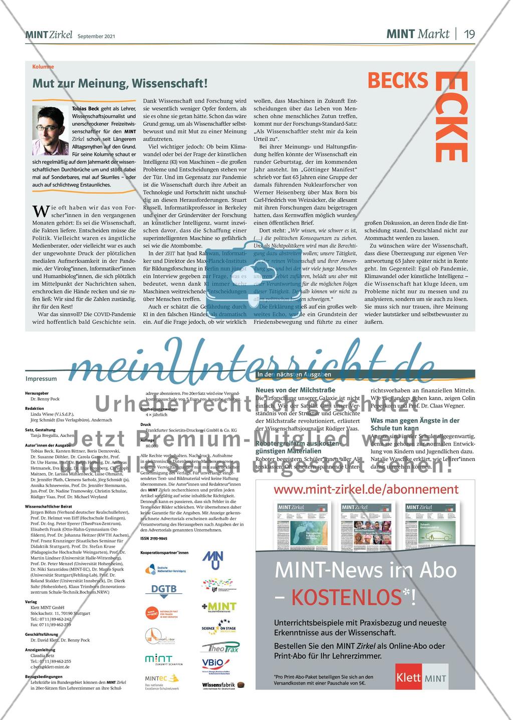 MINT Zirkel - Ausgabe 3, September 2021 Preview 19