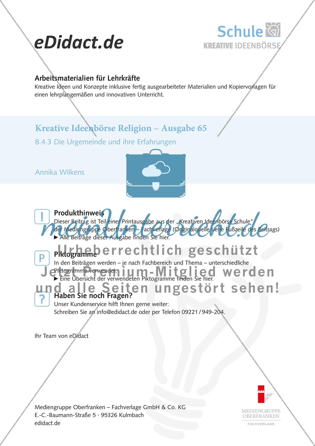 Die Urgemeinde und ihre Erfahrungen Preview 1