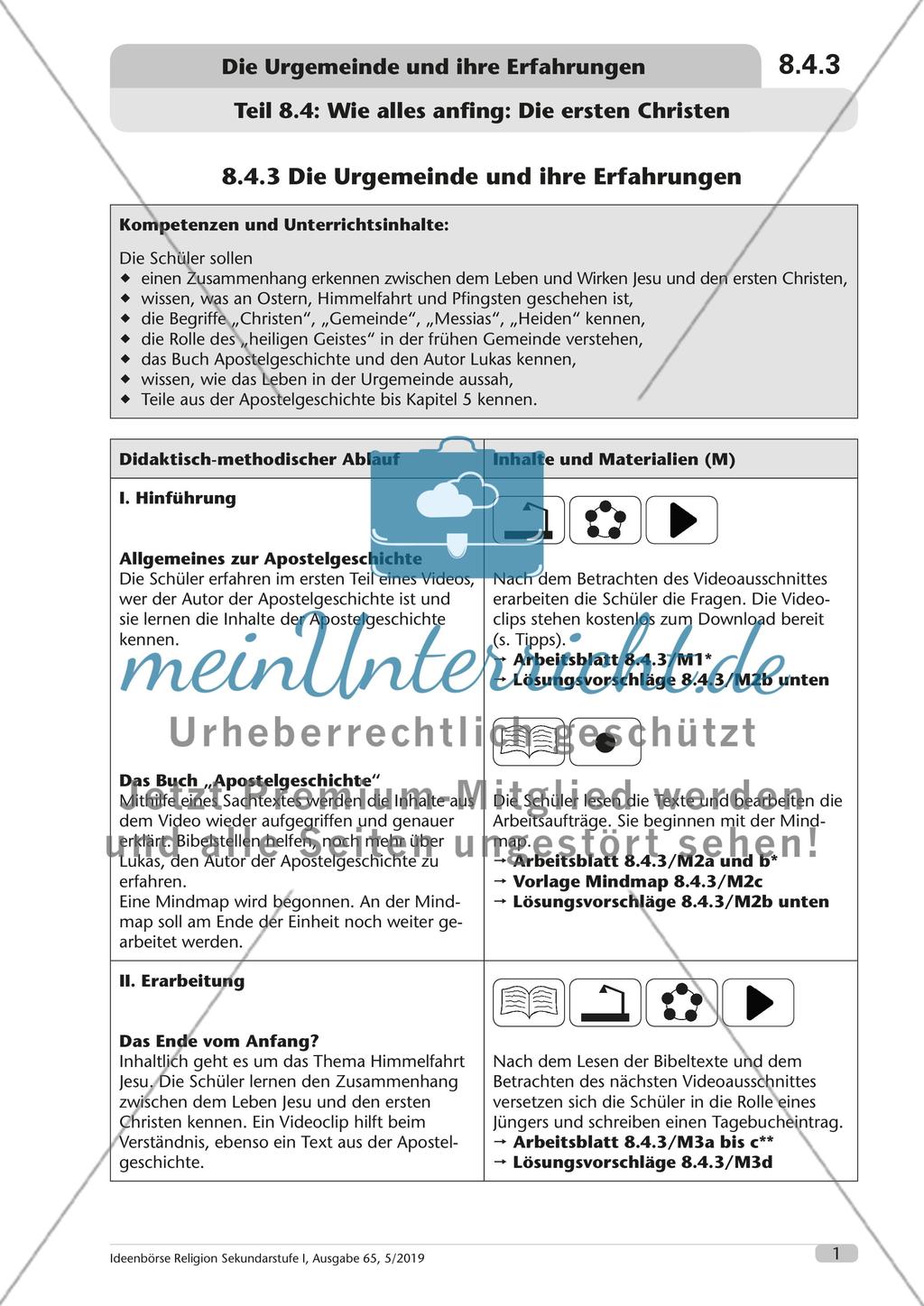 Die Urgemeinde und ihre Erfahrungen Preview 2