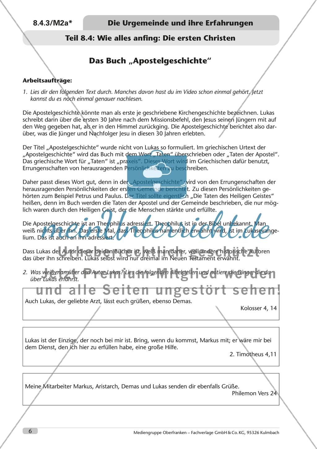 Die Urgemeinde und ihre Erfahrungen Preview 7