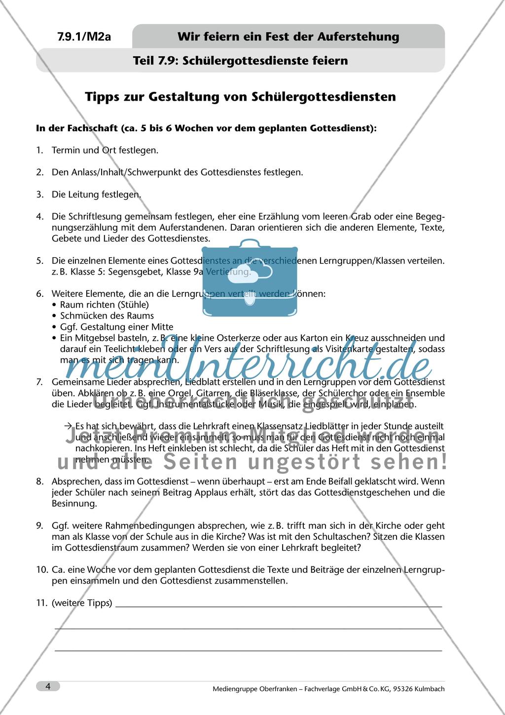 Wir feiern ein Fest der Auferstehung - meinUnterricht
