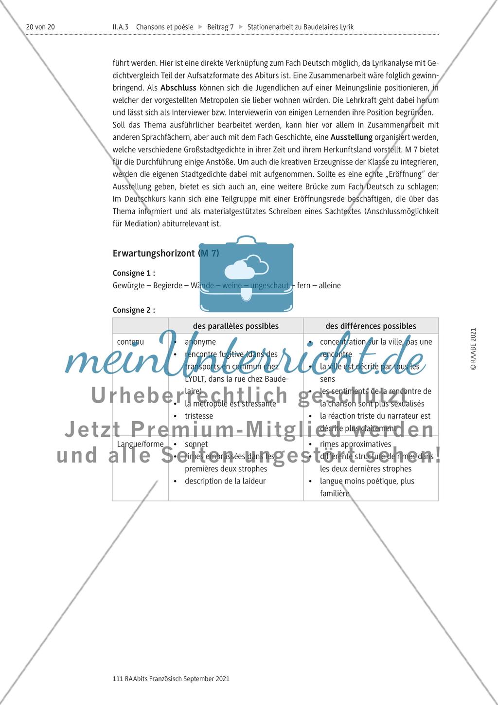 Handlungs- und produktionsorientierte Stationenarbeit zur Lyrik Baudelaires Preview 15