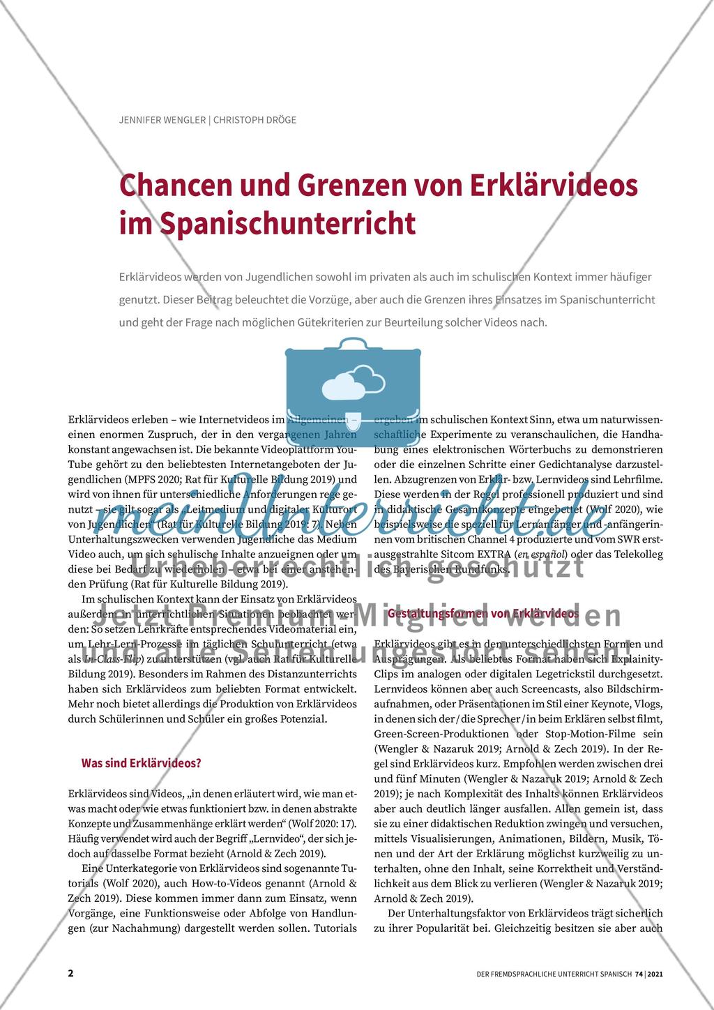 Chancen und Grenzen von Erklärvideos im Spanischunterricht Preview 1