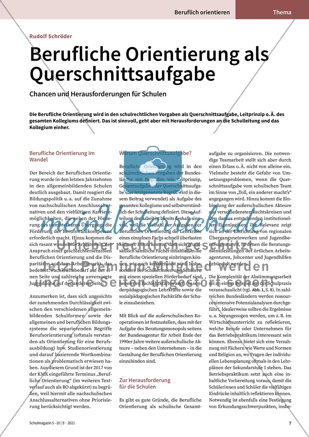 Berufliche Orientierung als Querschnittsaufgabe Preview 1