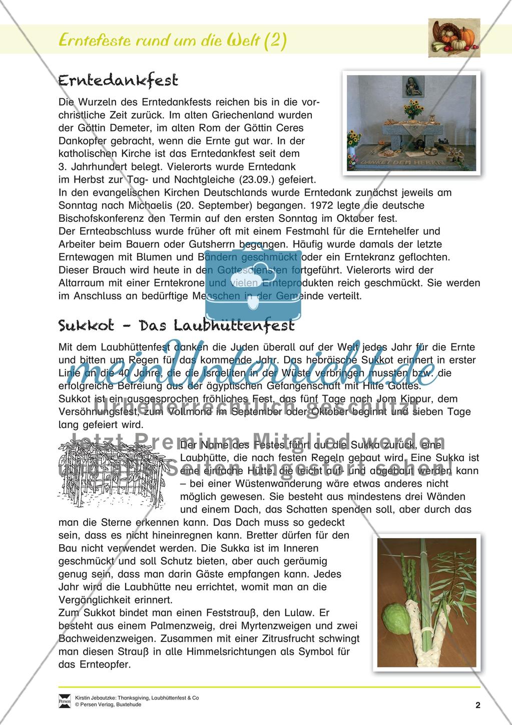 Thanksgiving, Laubhüttenfest & Co Preview 4