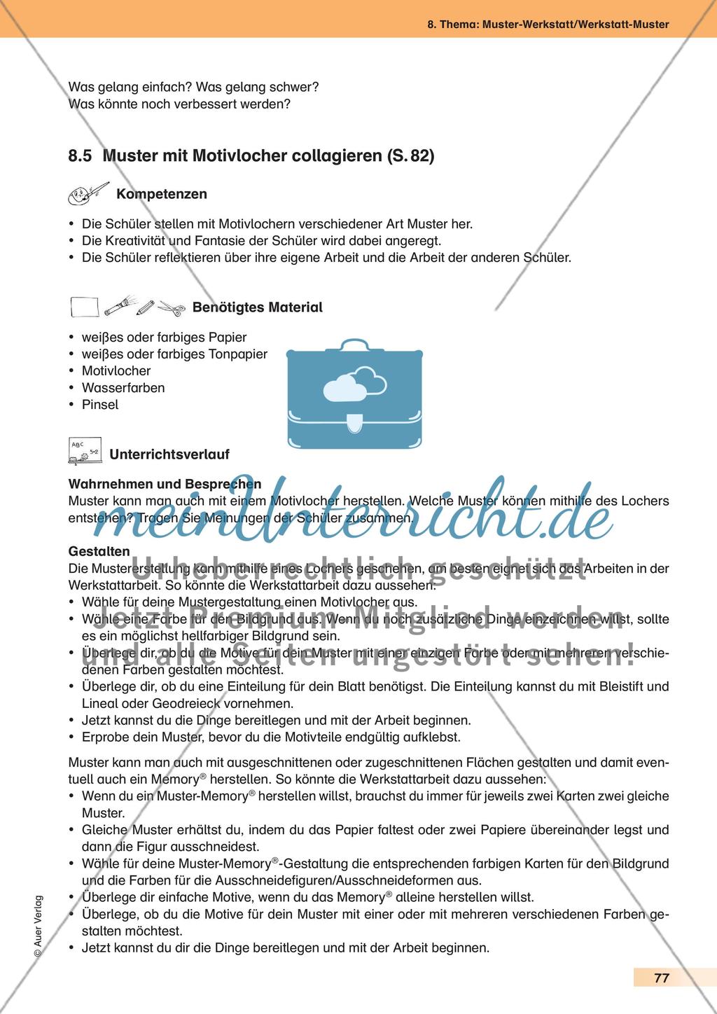 Muster-Werkstatt/ Werkstatt-Muster - meinUnterricht