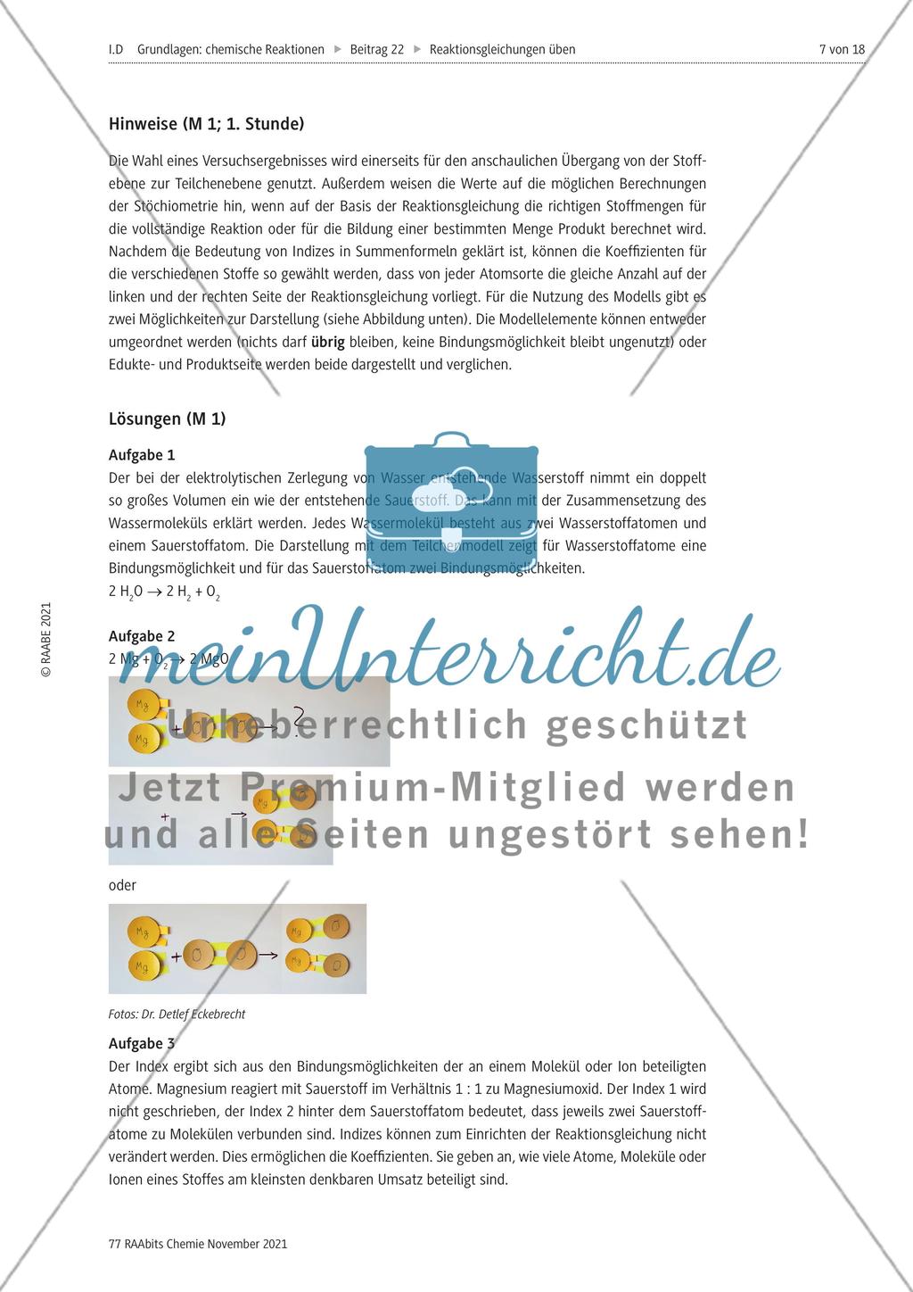 Reaktionsgleichungen Preview 2