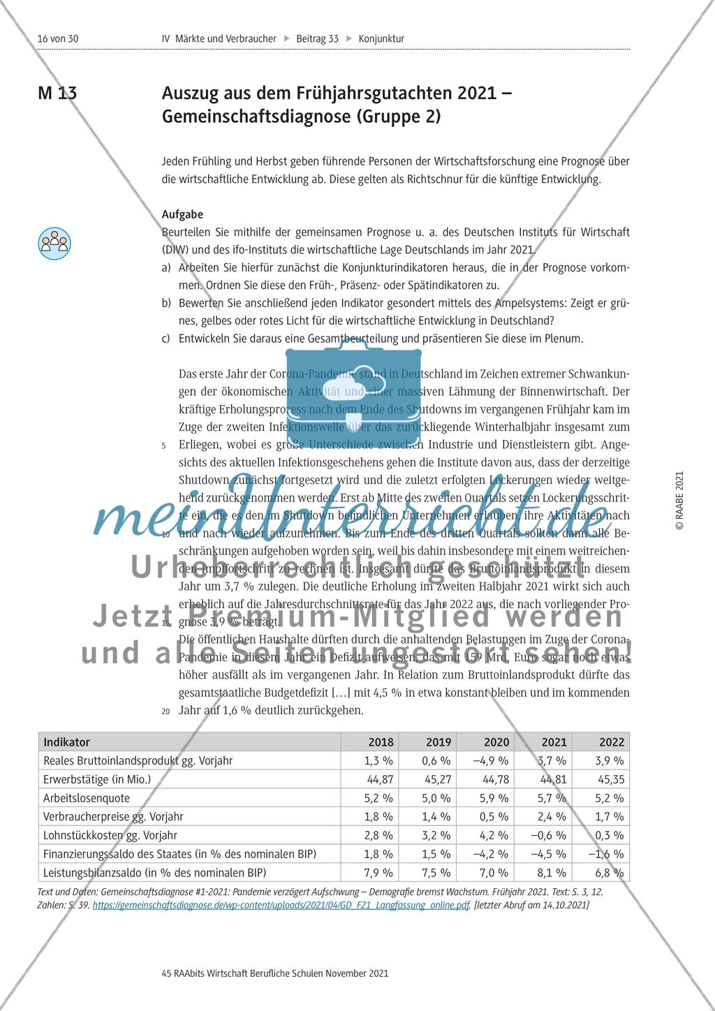 Wirtschaftliche Konjunktur - M1-M16 Preview 12