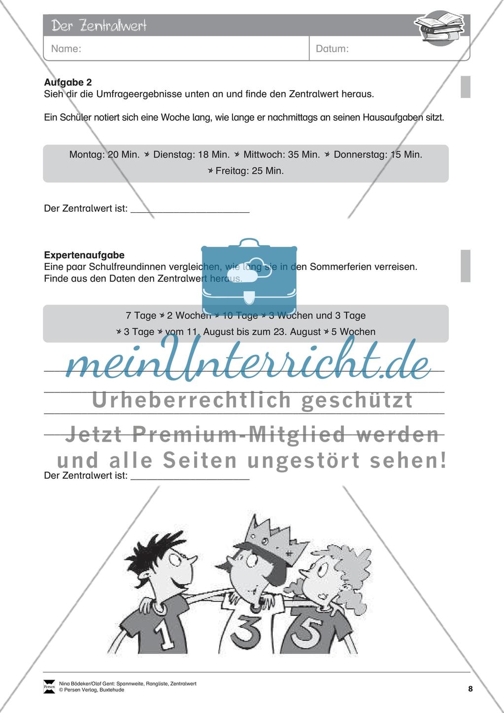 Spannweite, Rangliste, Zentralwert Preview 10