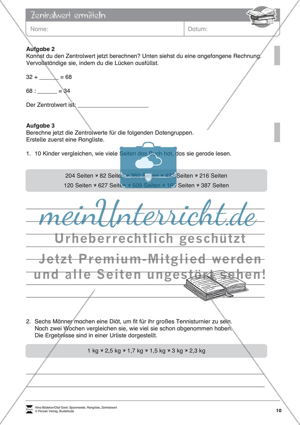 Spannweite, Rangliste, Zentralwert Preview 12