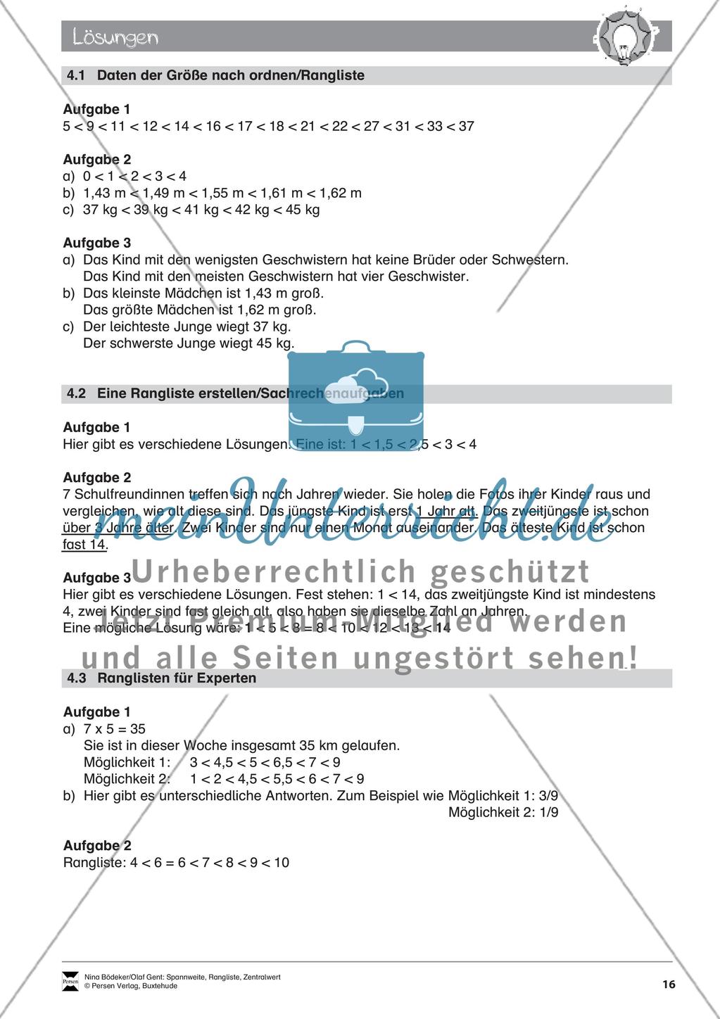 Spannweite, Rangliste, Zentralwert Preview 18