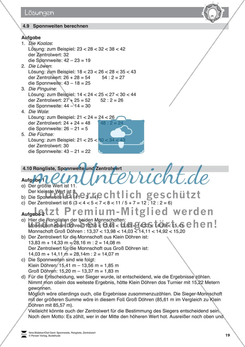 Spannweite, Rangliste, Zentralwert Preview 21