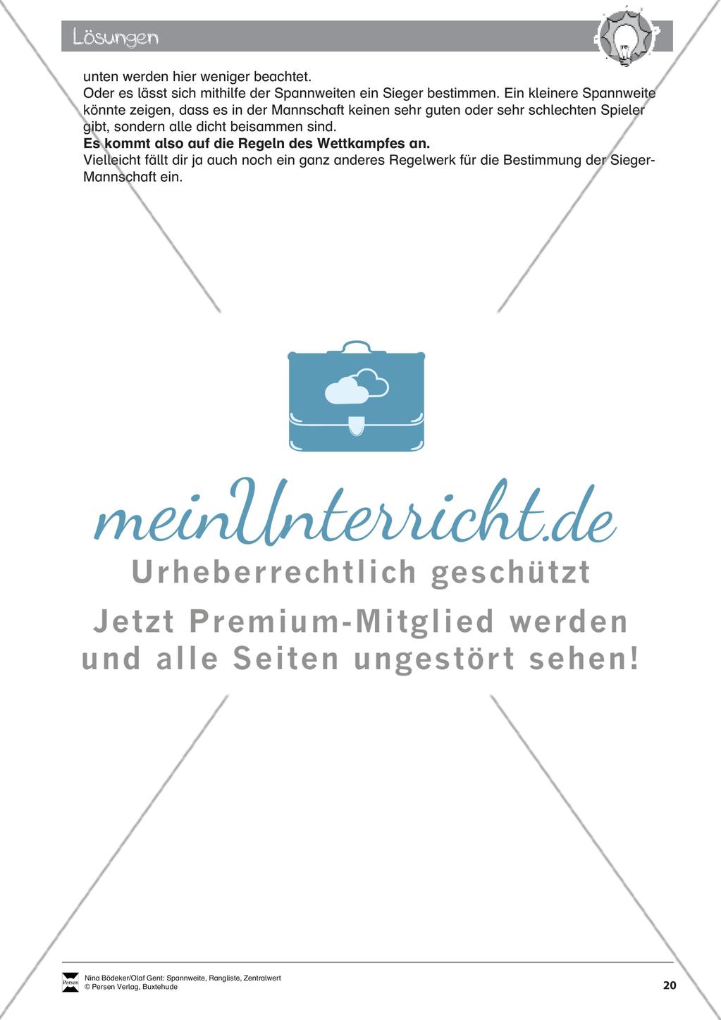 Spannweite, Rangliste, Zentralwert Preview 22