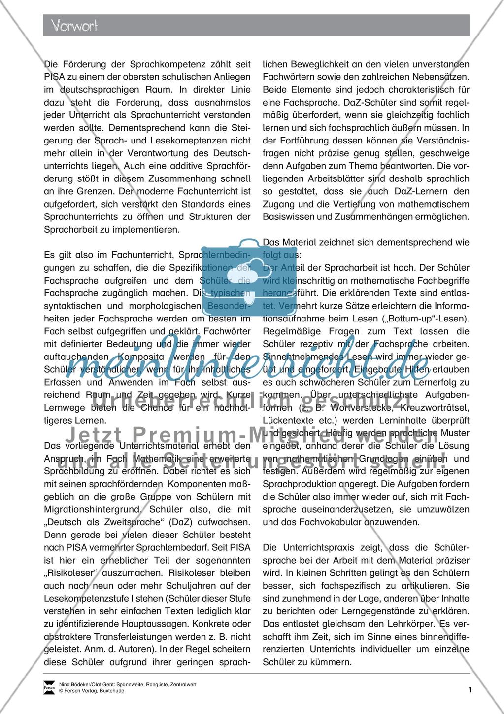 Spannweite, Rangliste, Zentralwert Preview 3