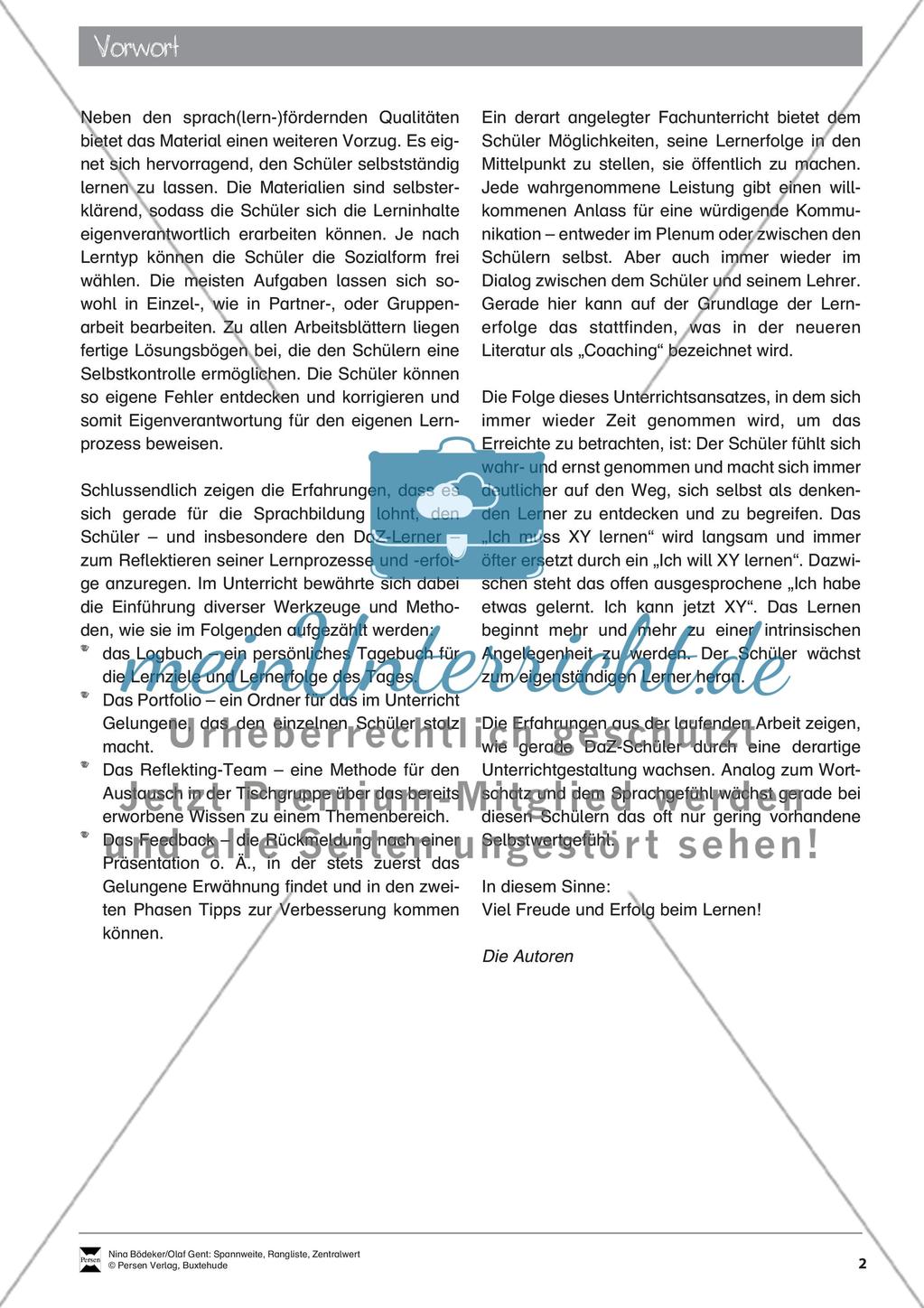 Spannweite, Rangliste, Zentralwert Preview 4